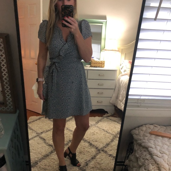 Madewell Silk Ruffleedge Wrap Dress 